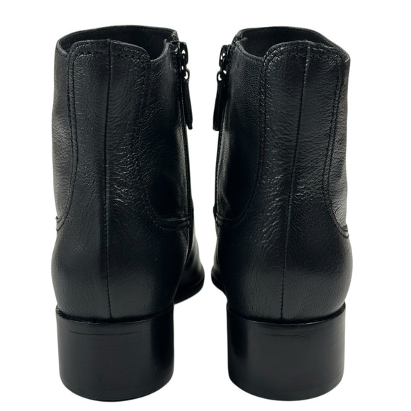 COLE HAAN Naia Black Leather Ankle Boots Womens Size 8.5B Side Zip New $200 G - Picture 4 of 13